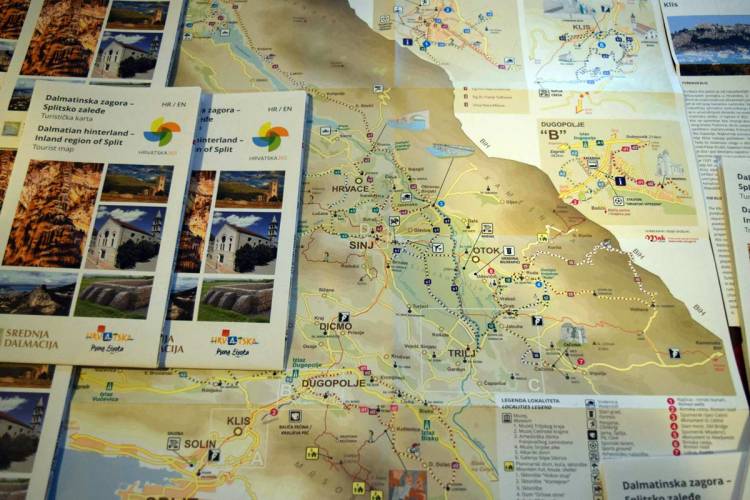 Tiskana nova turistička karta &#039;Dalmatinska zagora –Splitsko zaleđe&#039;